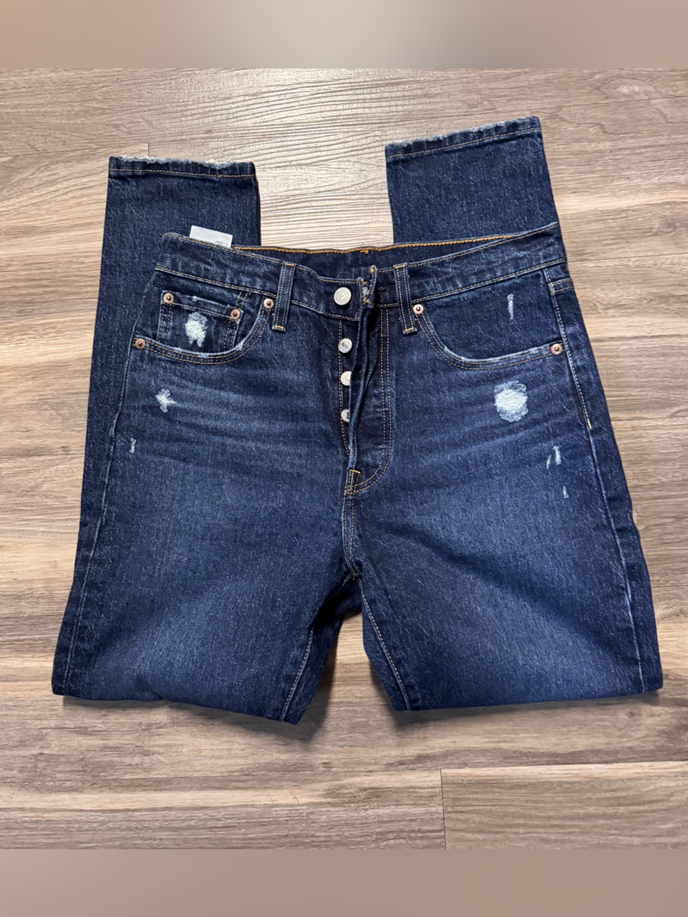 LEVIS 501s Dark Wash Women’s High-Rise Button-Fly Jeans